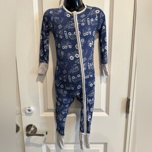 Bamsies Bamboo Convertible Pajamas Construction Truck Print